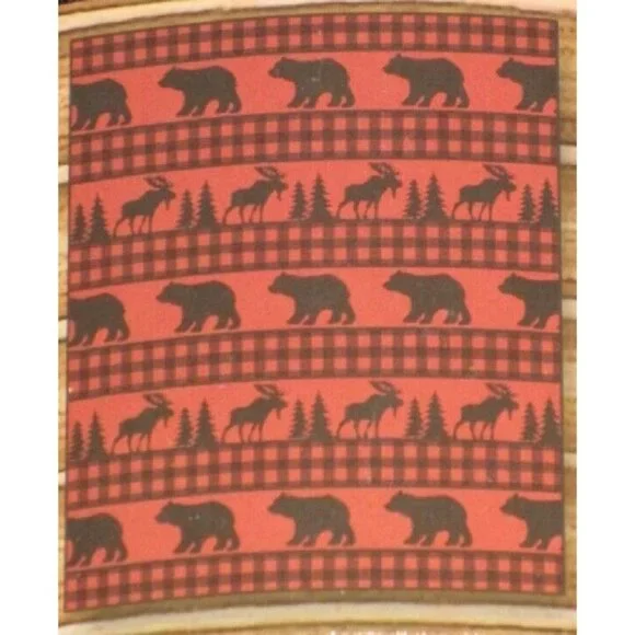 New Red Black Plaid Fleece Throw Gift Blanket Reversible Rustic Wall Decor Moose - Picture 2 of 3